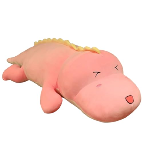 Dinosaurier Plüschtier Puppe Stofftier Plüschkissen Niedlicher Dinosaurier Spielzeug Puppe Wurfkissen, für Kinder Mädchen Jungen (100 cm,Rosa) von champracer