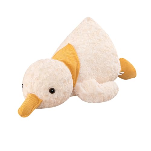 champracer Ente Kuscheltier, Ente Plüschtier mit Halstuch, Ente Spielzeug, Entenplüsch Kissen, Weiches Flauschiges Plush Toy, Geschenk für Kinder Mädchen Jungen (90 cm,weiß) von champracer