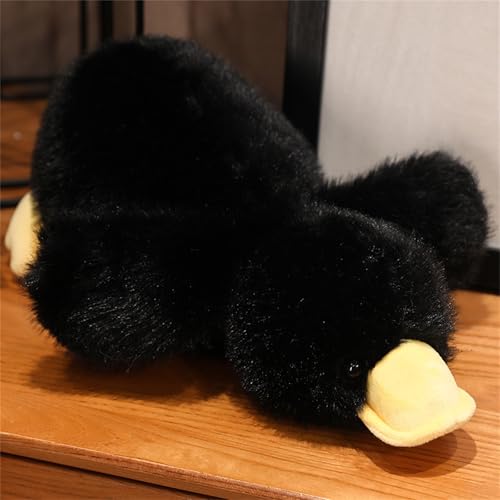 champracer Ente Kuscheltier, Flauschig Weiche Entenplüsch Kissen, Süßes Kuscheltier Ente, Ente Spielzeug, Geschenke für Mädchen und Jungen (50 cm,Schwarz) von champracer