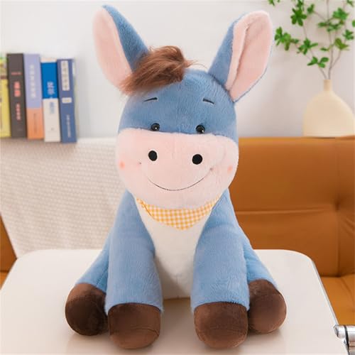 champracer Esel Puppe, Stehendes Kuscheltier Esel, Niedliche HäNgende Eselpuppe, Niedliche Kleine Esel Plüschpuppen, Senden Junge, Mädchen Niedlichen Kleinen Esel (65 cm,Blau) von champracer