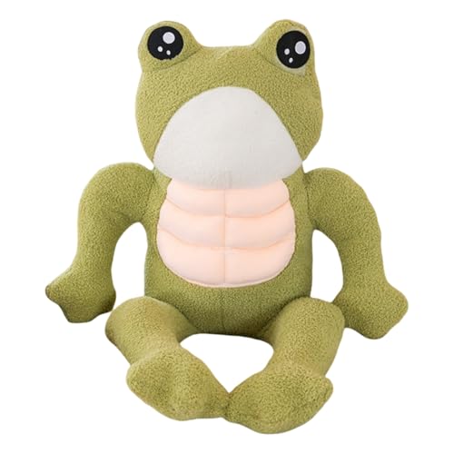 champracer Frosch Kuscheltier Frosch Plüschspielzeug Frosch Plüschtier mit Bauchmuskeln Frosch Stofftier Geschenk für Kinder (65cm,Sitzend) von champracer