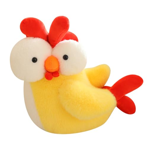 champracer Hahn Plüschtiere Kuscheltier,Flauschiger Stofftier zum Spielen,Niedliches Cartoon-Huhn Puppe Plüschtiere,Hahn Plüsch Weiches Huhn Kuscheltier Flauschig Kleinkind,Geschenk (20 cm,Gelb) von champracer