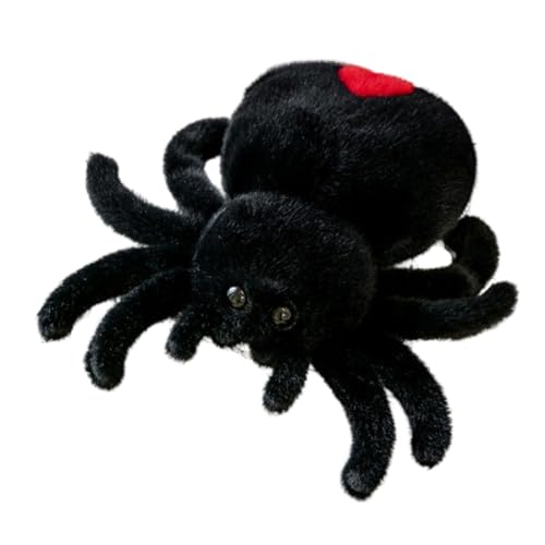 champracer Halloween Cartoon Spinne Plüsch Spinne werfen Kissen niedlich Spinne Geburtstag und Halloween besondere Veranstaltung Geschenk (schwarz,25cm) von champracer