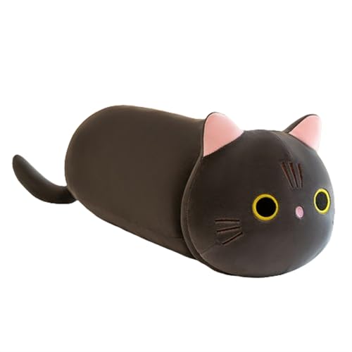 champracer Katze Stofftier Kawaii Katze süßes Spielzeug, süßes Spielzeug weiches Plüschtier Kissen weiches Stofftier Lange Katze Kissen Plüschtier Halloween Weihnachten Geschenk (Grau,90 cm) von champracer