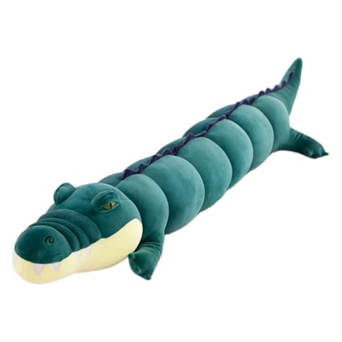 champracer Krokodil Kuscheltier Krokodil Stofftier Krokodil Spielzeug Kissen Riesen Kuscheltier Geschenke für Kinder Jungen Mädchen (120cm,Dunkelgrün) von champracer