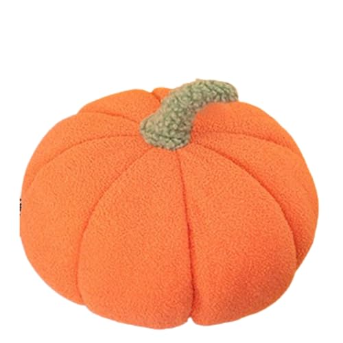 champracer Kürbiskissen Halloween Kürbis Halloween Thanksgiving Plüschkissen, Plüschkürbiskissen, Kissenkissen 25 cm Kürbis Flauschiges Dekokissen, Auto Schlafzimmernzimmer (35cm,orange) von champracer