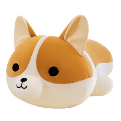 champracer Kuscheltier Corgi Plüschtier, Corgi Kissen Puppe, Weich Hund Plüsch Kissen, Sofa Dekokissen, Komfort Corgi Kissen Geschenk für Mädchen Jungen und Freundin (60 cm,Gelb) von champracer