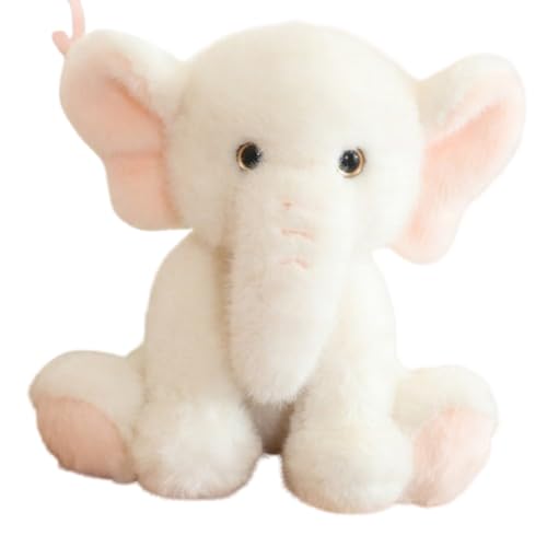 champracer Kuscheltier Elefant Plüsch Spielzeug Kinder Elefant Plüsch Puppe Baby Spielzeug und Plüschtier Elefant Kuscheltier, zum Spielen Geschenk Kuscheln Gemütliches Schmusetier (23 cm,Weiß) von champracer