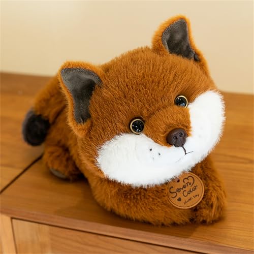 champracer Kuscheltier Fuchs, Niedliche Braunfuchs-Puppe, Flauschiger Stofftier zum Spielen, Geschenk & Kuscheln, Fuchs plüschtier, Fuchs stofftier für Kinder & Erwachsene (35 cm,B) von champracer