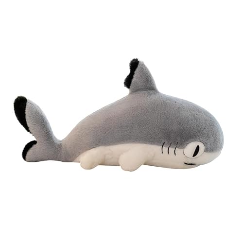 champracer Kuscheltier Hai Plüschtier,Plüschtier Kawaii Stofftier Plüsch Kissen,Hai-Stofftiere Baby Shark Spielzeug Plüschpuppen Weihnachten Geschenk für Kinder, Mädchen und Jungen (90cm,grau) von champracer