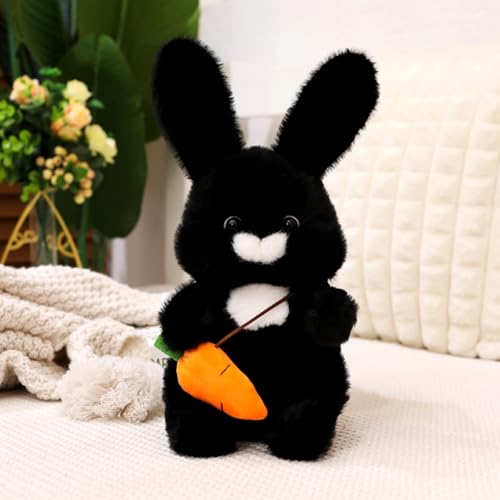 champracer Kuscheltier Hase Plüsch Spielzeug Plüschtier für Kinder und Baby Flauschiger Stofftier zum Spielen, Geschenk Kuscheln Gemütliches Schmusetier Cord Kaninchen Plüsch Hase (30 cm,schwarz) von champracer