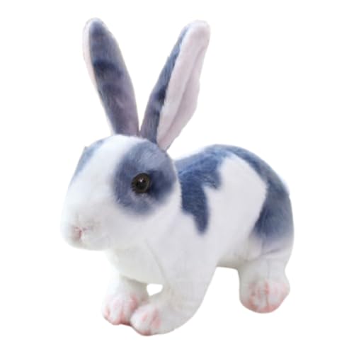 champracer Kuscheltier Hase Sitzend Klein Plüsch Kaninchen Schwarz Flauschige Stofftier Braun Plüschhase Simulation Plüschtier Weiche Hase Puppe Ostergeschenk für Mädchen Kinder Jungen (30cm,Blau) von champracer