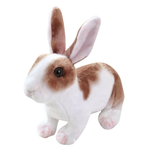 champracer Kuscheltier Hase Sitzend Klein Plüsch Kaninchen Schwarz Flauschige Stofftier Braun Plüschhase Simulation Plüschtier Weiche Hase Puppe Ostergeschenk für Mädchen Kinder Jungen (25cm,Braun) von champracer