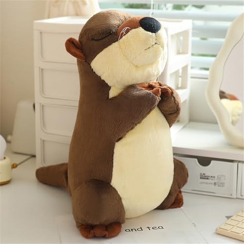 champracer Kuscheltier Otter, Otter Plüschtier, Süßes Stehende Otterpuppe, Segensreiches Otter Plüschtier, Superweiche Seeotter Puppe Kleines Spielzeug, Beruhigendes Plüschtier Für Kinder (50 cm) von champracer