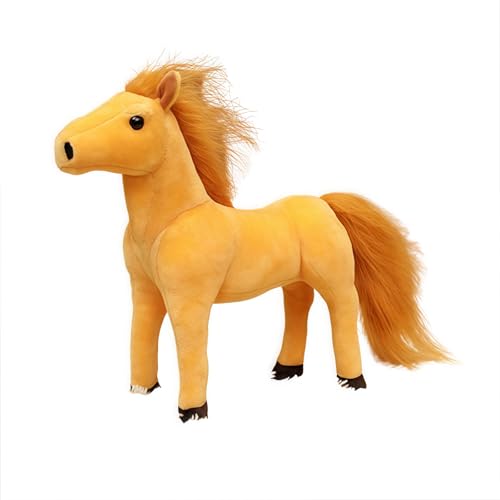 champracer Kuscheltier Pferd Realistische Pferd Plüschtier Pferd Kuscheltier Stehend Pony Kuscheltier Geschenk für Kinder Jungen Mädchen (40CM,Hellbraun) von champracer