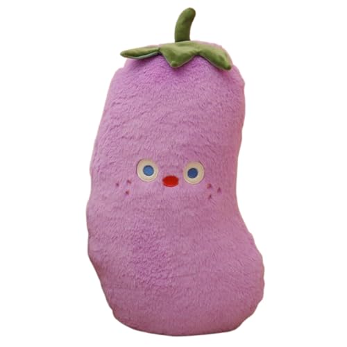 champracer Kuscheltier Plüschtier Kissen Gemüse Obst-und Gemüsesorten aus Plüsch,Mini-Gemüse- und Obst-Plüschpuppen, weich und flauschig, Mehrfarbig Kaufladen und Kinderküche ür Mädchen (Aubergine) von champracer