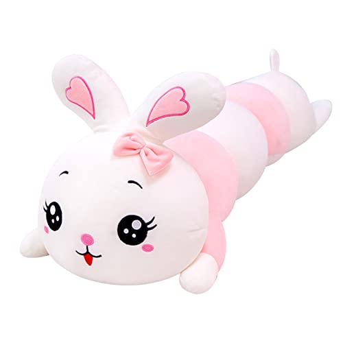 champracer Kuscheltier Raupe Plüschtier, Niedliche gestreifte Raupe Wurfkissen, hase Kuscheltier, Kawaii Kuscheltier, Komfort Schlafkissen, plüschtiere für Mädchen und Jungen (130 cm,rosa) von champracer