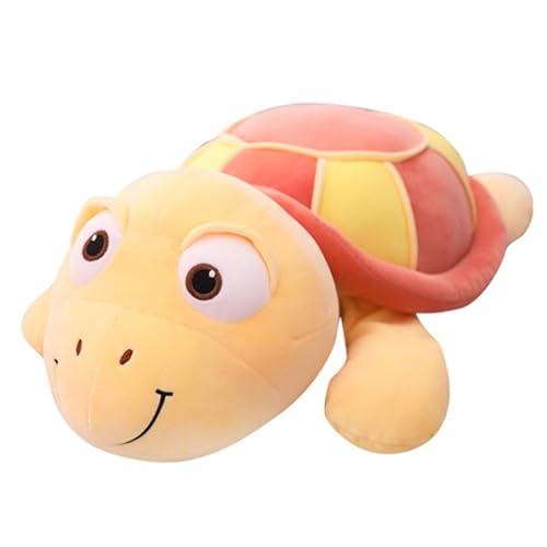 champracer Kuscheltier Schildkröte für kuschelecke Kinderzimmer Schlafzimmer Deko Süße Schildkröte Plüschtier Flauschiges Schildkröte Stofftier zum Kuscheln & Spielen (Rote Schildkröte,80 cm) von champracer