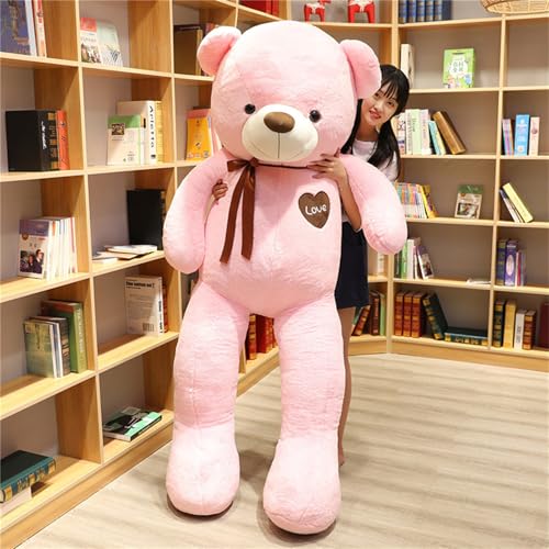 champracer Kuscheltier Teddybär Plüschtier, Riesen Teddy mit strapazierfähigem Reißverschluss,Groß XXL Teddy Bear, Plüschtier Teddybär weicher Plüsch tolles Geschenk kreatives (140 cm,Rosa) von champracer