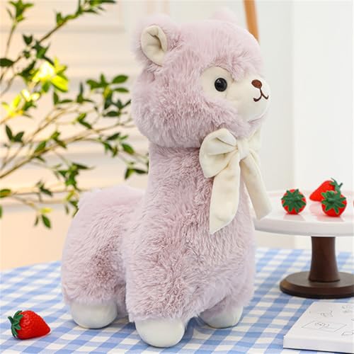 champracer Mini Alpaka Kuscheltiere, Nettes Alpaka-Plüschtier, Niedliches Plüschtier Zum Kuscheln und Spielen, Super Kawaii-Geschenk für Geburtstag (100 cm,Lila) von champracer