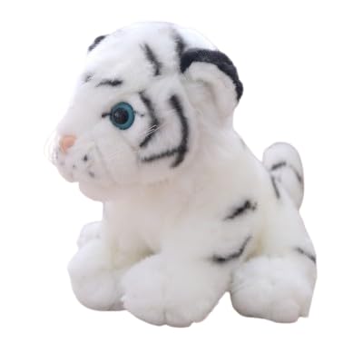 champracer Mini Tiger Plüschtier Schöne Plüschtiger Puppe, Realistische Tiger Umarmung Spielzeug Baby Plüsch Puppe Plüschtier Kissen Tiger Umarmung Spielzeug Kissen (15 cm,Weiß) von champracer