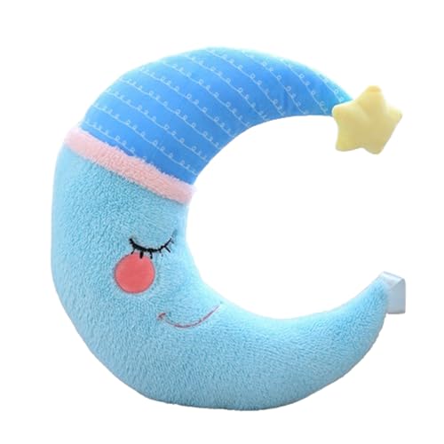 champracer Mond Plüschtier, Plüsch Kissen, weicher Mond Plüsch Kissen, Plüschtier, flauschig weiches Kissen Dekoration, Plüsch dekorative Kissen (15 * 40cm,Blau) von champracer