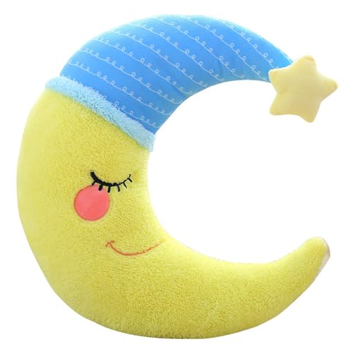 champracer Mond Plüschtier, Plüsch Kissen, weicher Mond Plüsch Kissen, Plüschtier, flauschig weiches Kissen Dekoration, Plüsch dekorative Kissen (15 * 40cm,Gelb) von champracer