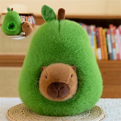 champracer Neu Capybara PlüSchtier, Simulation Capybara PlüSchtier, Niedlichen Capybara Kuscheltier Avocado Capybara Abnehmbar PlüSchtier Super Weiche GefüLlte Spielzeug PlüSch FüR Kinder (35 cm) von champracer