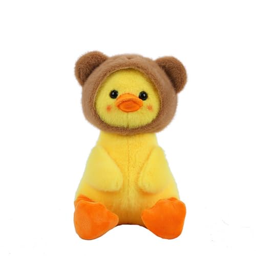 champracer Niedliche Ente Plüschtier mit Hut, Verwandle Dich in einen Dinosaurier, EIN Kaninchen, einen Bären, Weiches Kawaii Stofftier, Enten Kuscheltier Geschenk für Kinder Freunde (35 cm,Bären) von champracer