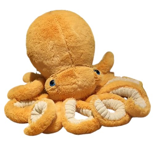 champracer Oktopus Plüschtier, Oktopus Plüschpuppe Spielzeug, Plüschtier Oktopus, Plüschtier Marine Spielzeug, Meerestier Oktopus Dekoration, niedlicher Oktopus niedliches Spielzeug (45 cm,Hellbraun) von champracer