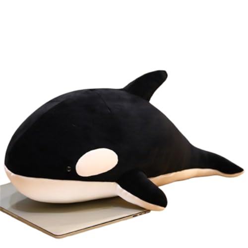 champracer Orca Kuscheltier,Realistisches Orca-Wal-Plüschtier, Fische, Plüschtiere, Puppen,Riesiger, Weicher Und Kuscheliger Killerwal,weiche Ozean-Meereskreaturen Orca Haie Plüsch (130 cm,Schwarz) von champracer