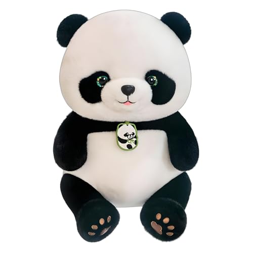 champracer Panda süßes Spielzeug Panda Plüschtier Cartoon Panda Kinder Erwachsene Umarmung Spielzeug Geschenk Panda Umarmung Spielzeug Schlafkissen (Schwarz,27 cm) von champracer