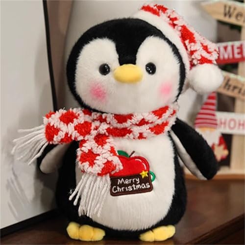 champracer Pinguin Kuscheltier, Pinguin Stofftier PlüSchpuppe, Cartoon Pinguin Puppe, Kuscheltier Pinguin PlüSchtiere Pinguinpuppe, Niedliche Pinguin Geschenke für Jungen Und MäDchen (35 cm,Rot) von champracer