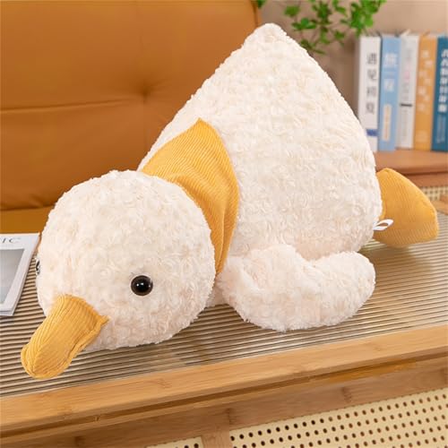 champracer Plüschtier Ente Liegend, Gans Kuscheltier Niedliches, Riesige Plüschtiere Ente Puppe Weiches, Ente Plüschtier Kuscheltier Flauschig, Plüschtier für Kinder Geburtstag Geschenk (70 cm) von champracer