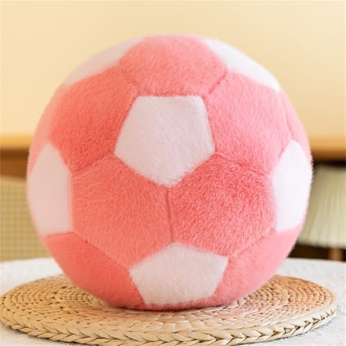 champracer Plüschtier Fußball Kuscheltier, Plüsch Fußball Spielzeug, Kreatives Fußball Wurfkissen, Sportball Puppen, Geschenk für Kinder Jungen Mädchen (18 cm,Rosa) von champracer