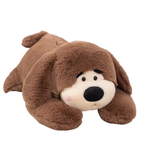 champracer Plüschtier Hund Kuscheltier Stofftier, Niedlichen Welpen Hund Spielzeug, zum Spielen und Kuscheln, Weiches Schmusetier für Mädchen, Jungen, Babys (Liegend 70cm,Rötlich braun) von champracer