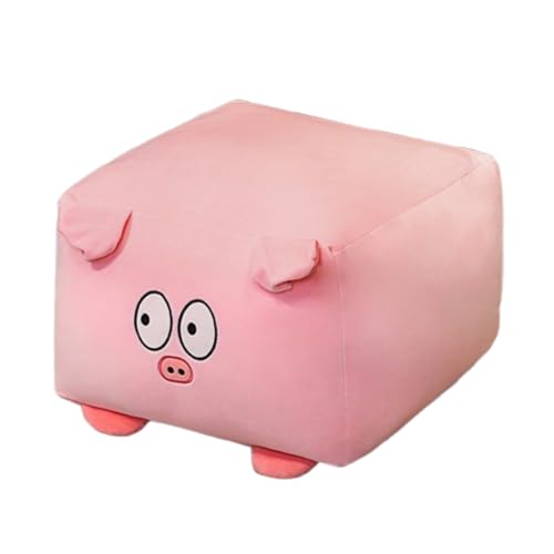 champracer Plüschtier Quadratischer PandaHuhn Puppe Stofftier Kissen Kuscheltier Schwein, zum Spielen und Kuscheln, Weiches Schmusetier für Mädchen, Jungen, Babys (20 cm,Schwein) von champracer