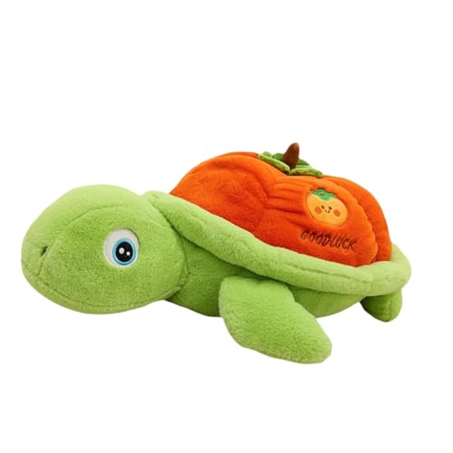 champracer Schildkröte Kuscheltier Kürbis Schildkröte Plüschtier Flauschiges Schildkröte Stofftier zum Kuscheln & Spielen Dekokissen für kuschelecke Kinderzimmer Schlafzimmer Deko (26 cm) von champracer