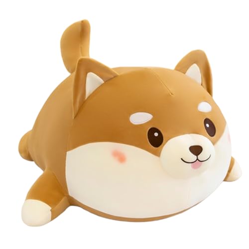 champracer Shiba Inu Hund Plüsch Kissen,Hundespielzeug Anime Corgi Kawaii Plüsch weiches Kissen,mollig Kissen Spielzeug Lebensechte Tier runden Augen Kissen Braun,Kinder Geschenke Püppchen (40 cm) von champracer