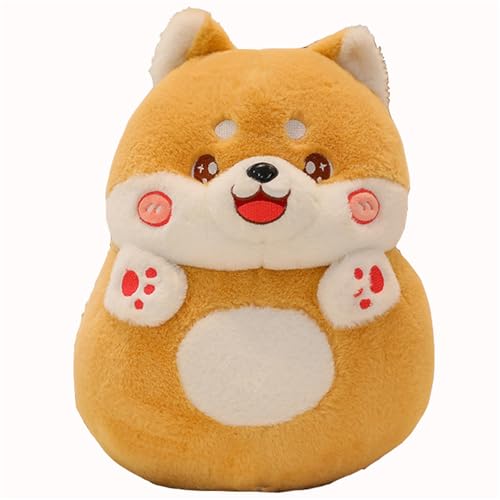 champracer Shiba Inu Hund Plüschkissen Niedlicher Corgi, PlüSchtier Shiba Inu Plüsch Spielzeug Kissen Puppe Hund, Shiba Inu Kuscheltier Umarmung Kissen Welpe Plüsch Spielzeug Puppen (35 cm,Gelb) von champracer