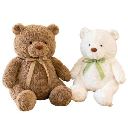 champracer Teddybär Plüschtier Stofftier, Kuscheltier Plüsch-Bär, zum Spielen und Kuscheln, Weiches Schmusetier für Mädchen, Jungen, Babys (48 cm,Braun+Weiß) von champracer