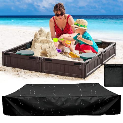 chimoo sandkasten abdeckung 120x120 Wasserdicht abdeckung sandkasten sandkastenabdeckung mit kordelzug sandkasten mit abdeckung Spielzeug sandkastenplane,abdeckplane sandkasten für Pool,Terrase,Garten von chimoo