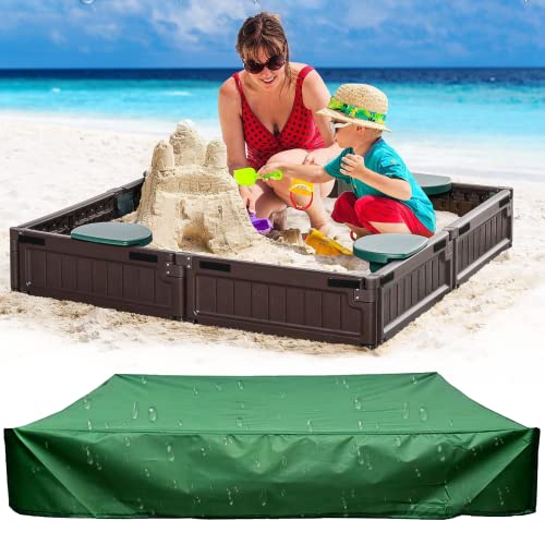 chimoo sandkasten abdeckung 120x120 Wasserdicht abdeckung sandkasten sandkastenabdeckung mit kordelzug sandkasten mit abdeckung Spielzeug sandkastenplane,abdeckplane sandkasten für Pool,Terrase,Garten von chimoo