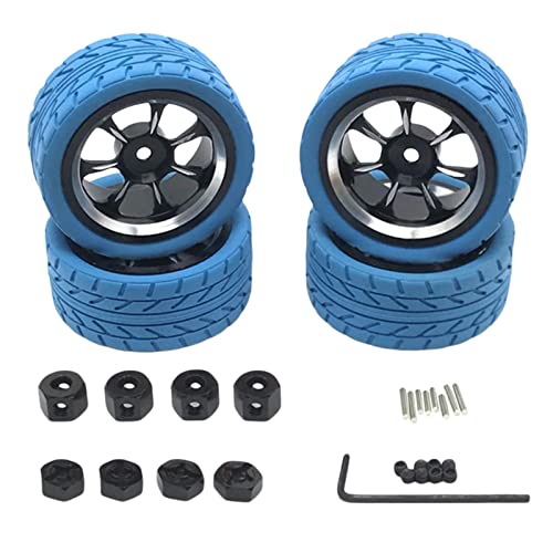 chiwanji RC Felgen und Reifen Kit für 124016 124017 124018 124019 1/12 Ersatz, Blau von chiwanji