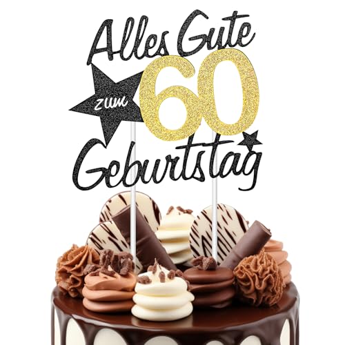 cobee 60 geburtstag deko deko zum 60 geburtstag deko, 1 Stück Torten Deko 60 Geburtstag Mann Frau Kuchendeko 60 Geburtstag Deko Alles Gute zum Geburtstag 60 Hello 60" Cake Topper(60. Geburtstag) von cobee