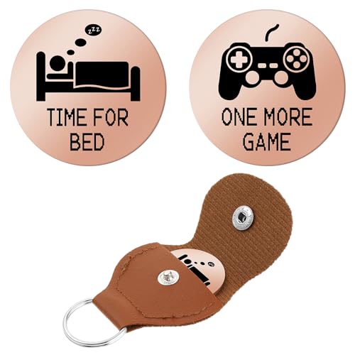 cobee Geschenke für Gamer Teenager,Doppelseitige Gaming Neuheitsmünze One More Game/Go to Bed Gift Decision Maker Coin für Freundin Freund Sohn Liebhaber Entscheidungsgeschenke Funny Flip Coins von cobee