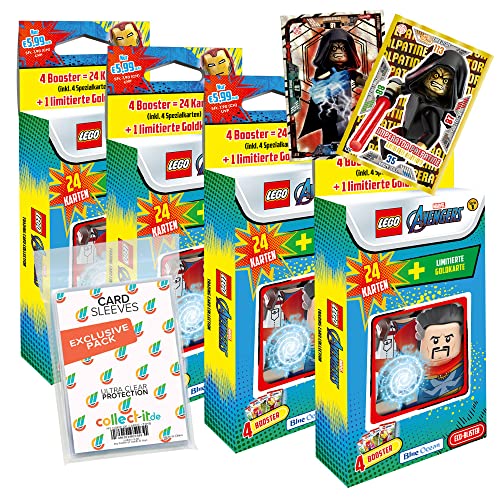 Blue Ocean Lego Avengers Serie 1 Trading Cards Bundle mit Alle verschiedenen Blister + 2 Limitierte Star Wars Karten + Exklusive Collect-it Sleeves von collect-it.de MY HOME OF CARDS + TOYS