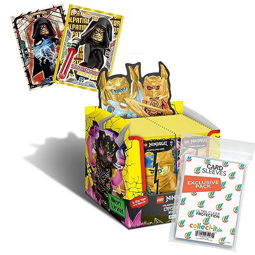 Bundle mit Lego Ninjago Serie 8 Next Level Trading Cards - 1 Display (50 Booster) + 2 Limitierte Star Wars Karten + Exklusive Collect-it Hüllen von collect-it.de MY HOME OF CARDS + TOYS