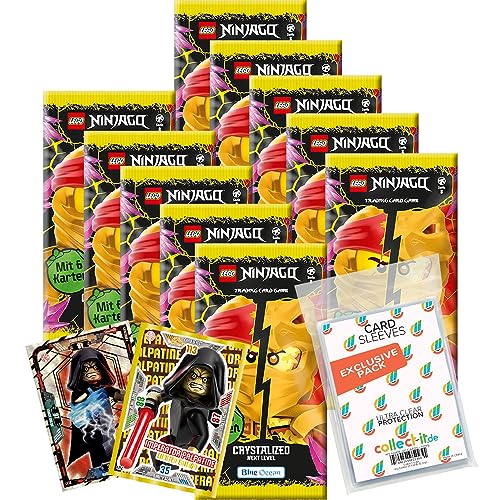 Bundle mit LEGO Ninjago Serie 8 NEXT LEVEL Trading Cards - 10 Booster + 2 Limitierte Star Wars Karten + Exklusive collect-it Hüllen von collect-it.de MY HOME OF CARDS + TOYS