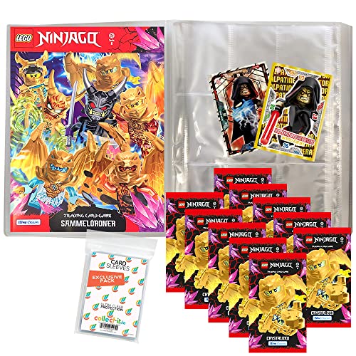 Bundle mit Blue Ocean Lego Ninjago Serie 8 Trading Cards - 1 Leere Sammelmappe + 10 Booster + 2 Limitierte Star Wars Karten + Exklusive Collect-it Hüllen von collect-it.de MY HOME OF CARDS + TOYS